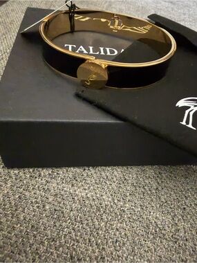 TALIDARA - Gold Tone & Black Enamel Bracelet